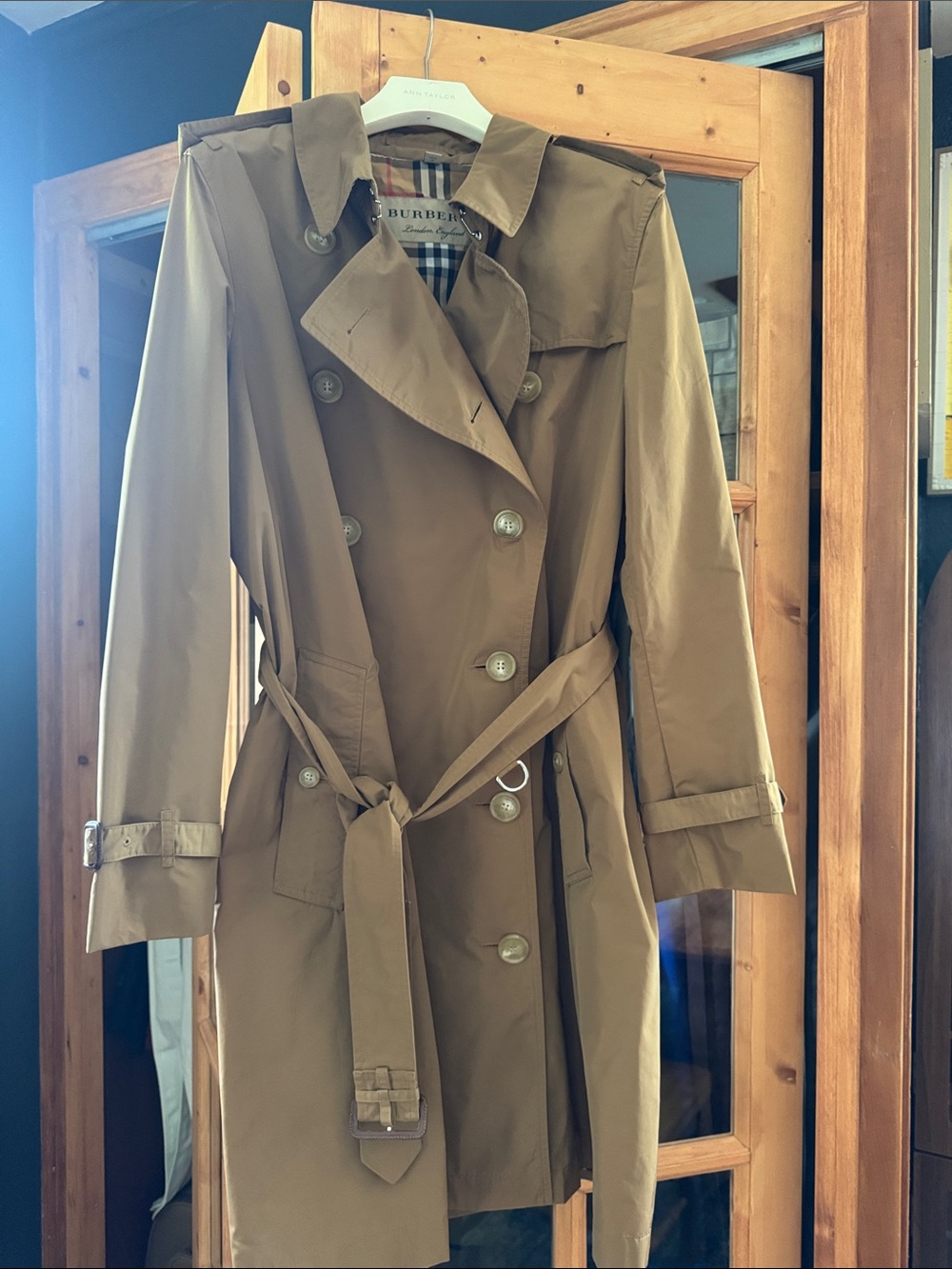 Burberry coated nylon trench coat